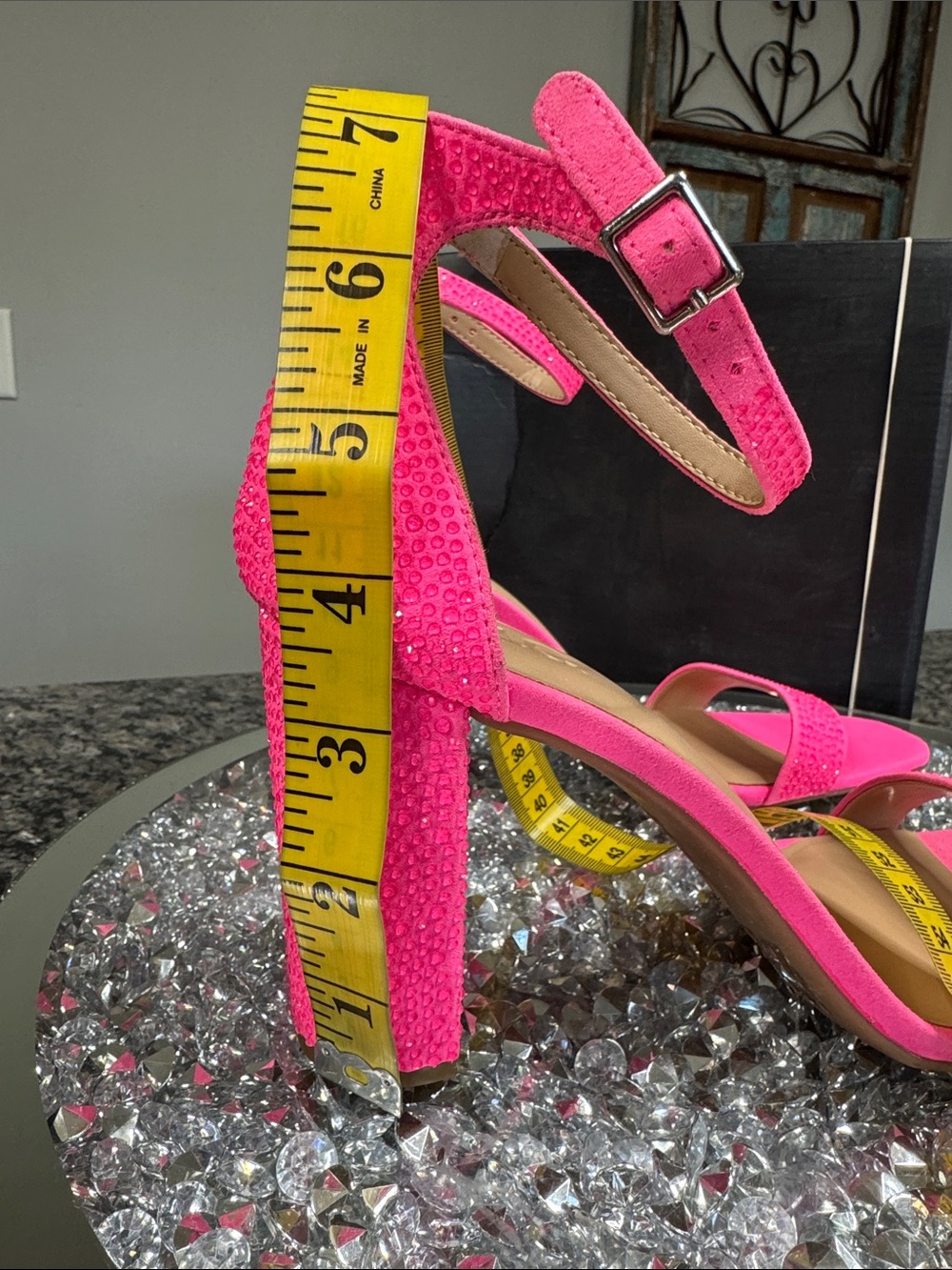 INC International Concepts Neon Pink Block Heel Ankle Strap Sandals - Picture 13 of 14